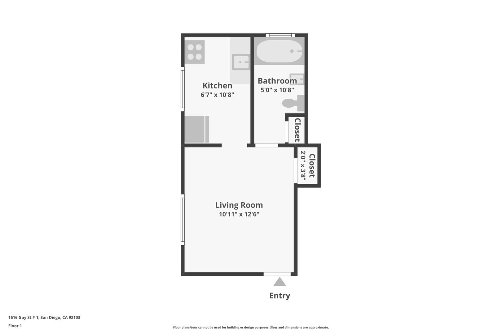 San Diego Apartment: 1616 Guy Street #1