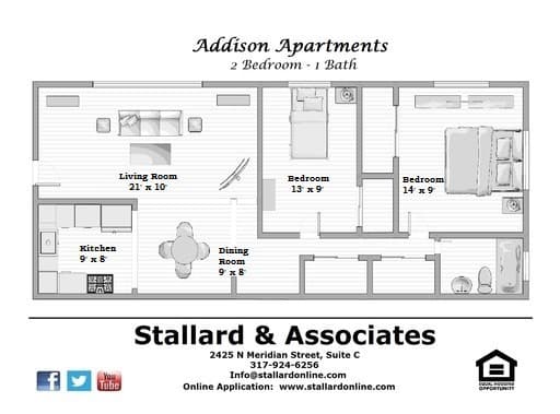 INDIANAPOLIS Apartment: 7155 EAST 21ST STREET