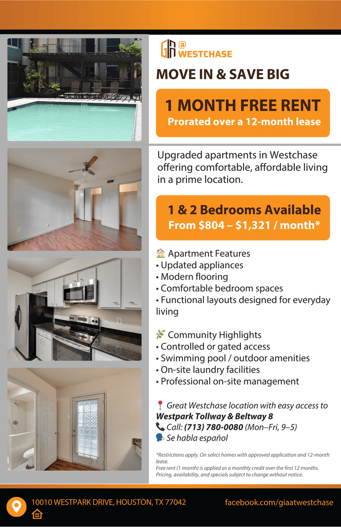 Houston Apartment: 10010 West Park Dr.