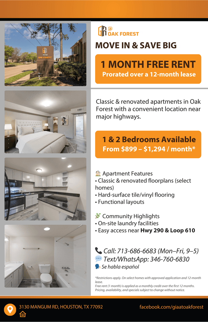 Houston Apartment: 3130 Mangum Rd