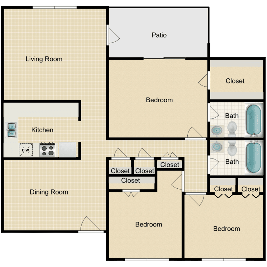 Port Arthur Apartment: 1348 Jefferson Dr