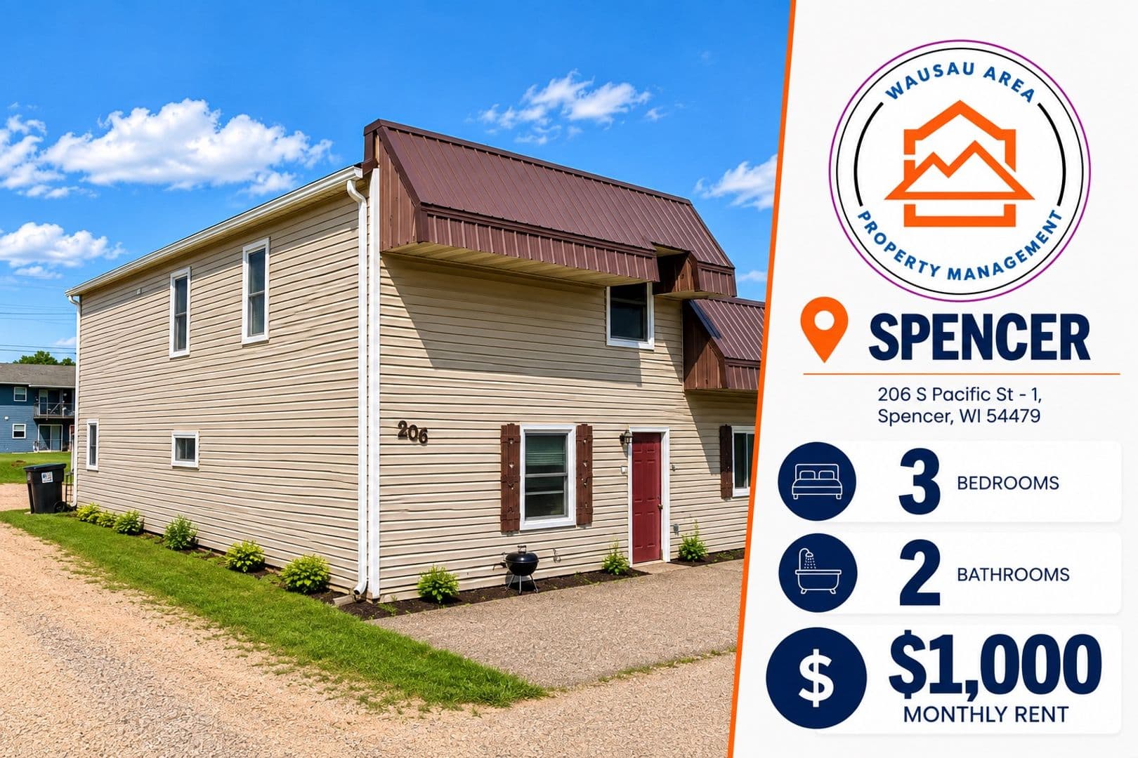 Spencer Apartment: 206 S Pacific St