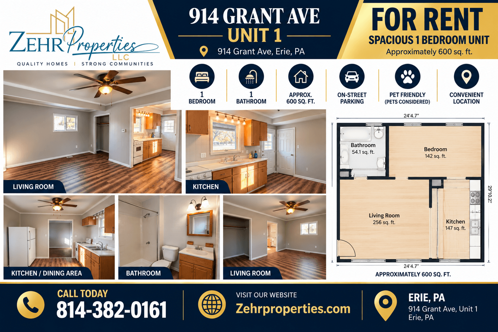 Erie Apartment: 914 Grant Ave