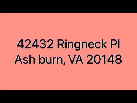 ASHBURN House: 42432 RINGNECK PLACE