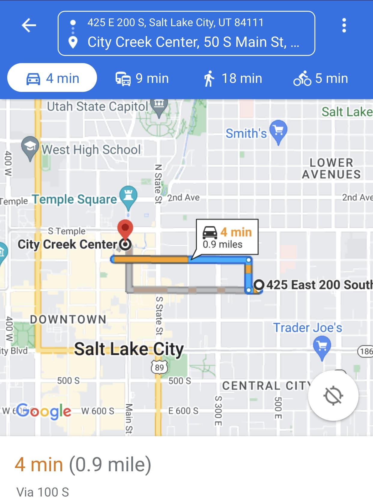 Salt Lake City Apartment: 425 E 200 S