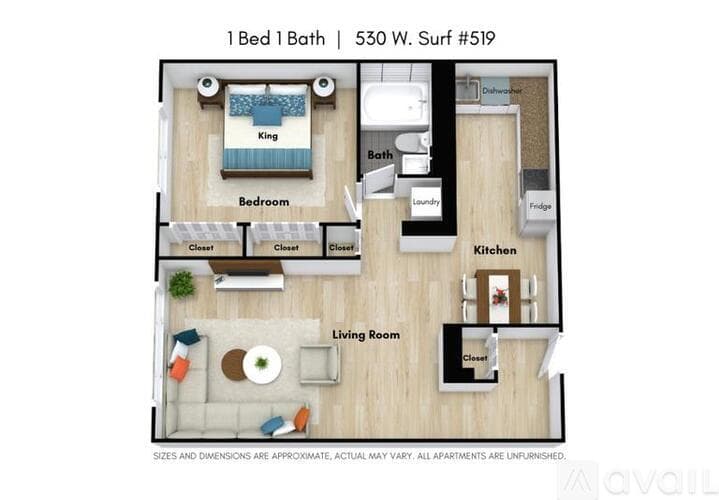 Chicago Apartment: 530 W Surf St