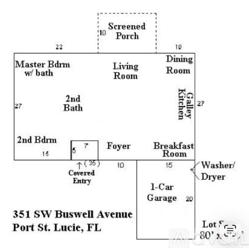 Port St. Lucie House: 351 SW Buswell Ave