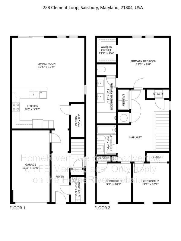 Salisbury Townhome: 228 Clement Loop