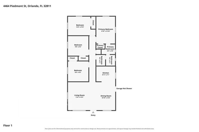 Orlando House: 4464 Piedmont St