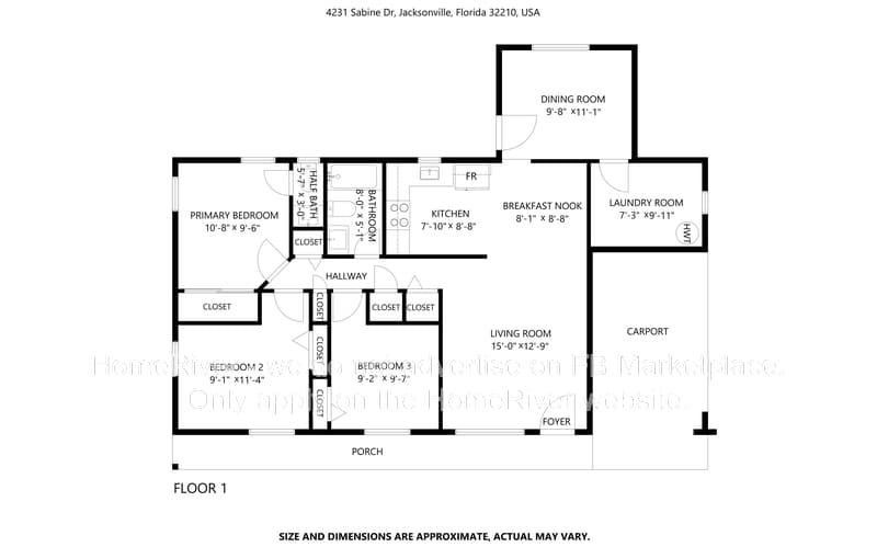 Jacksonville House: 4231 Sabine Dr