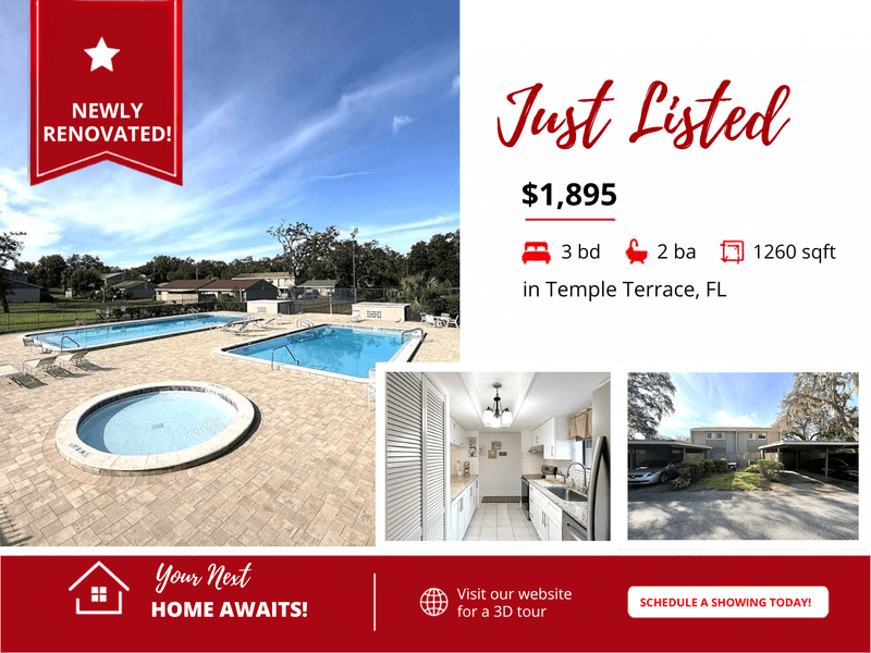 Temple Terrace Townhome: 8645 Lake Isle Drive - 1