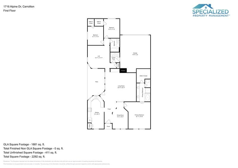 Carrollton House: 1716 Alpine Dr