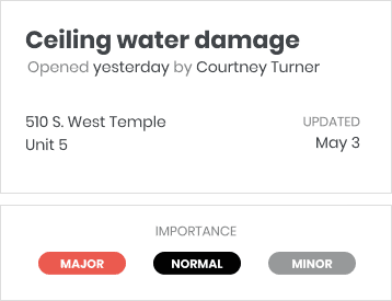 Example maintenance request