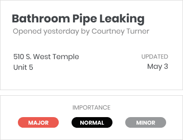 Example maintenance request