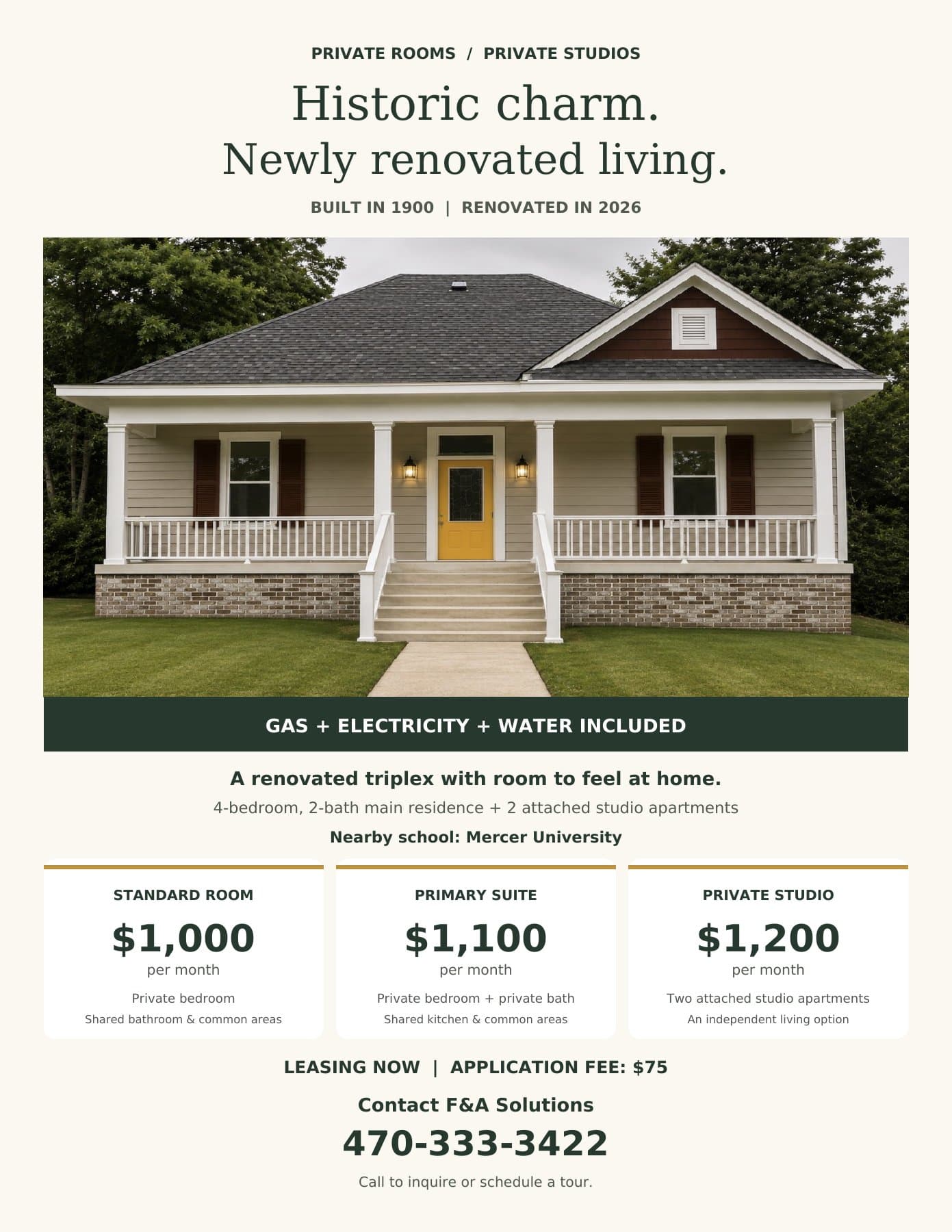 Macon Single Room: 2000 Napier Ave