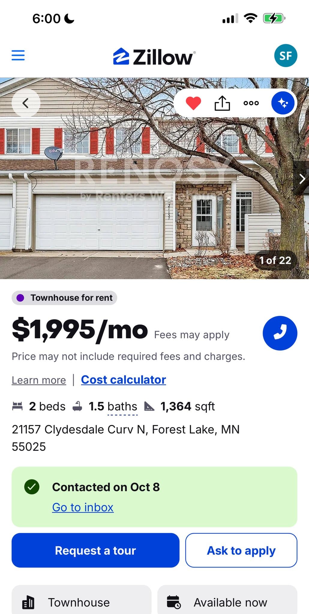 Forest Lake Townhome: 21157 S Clydesdale Curv