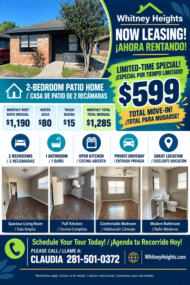 Houston Apartment: 447 East Whitney St
