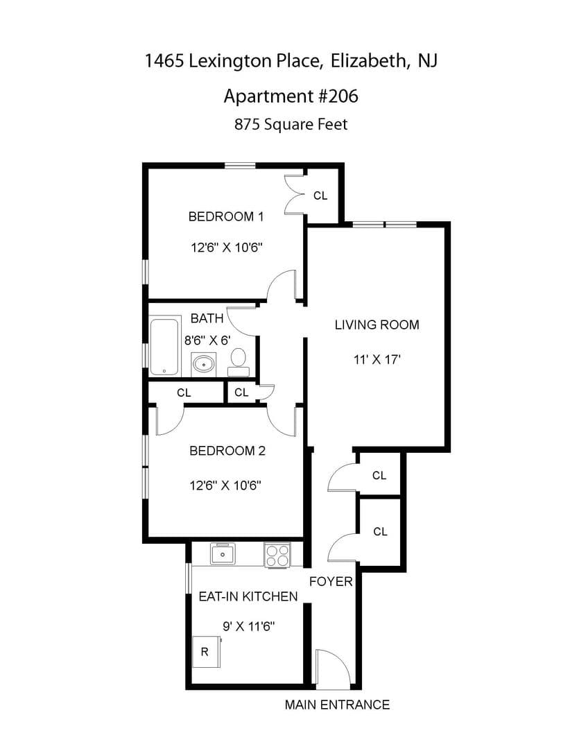 Elizabeth Apartment: 1465 Lexington Place aka 1045 N Broad Street