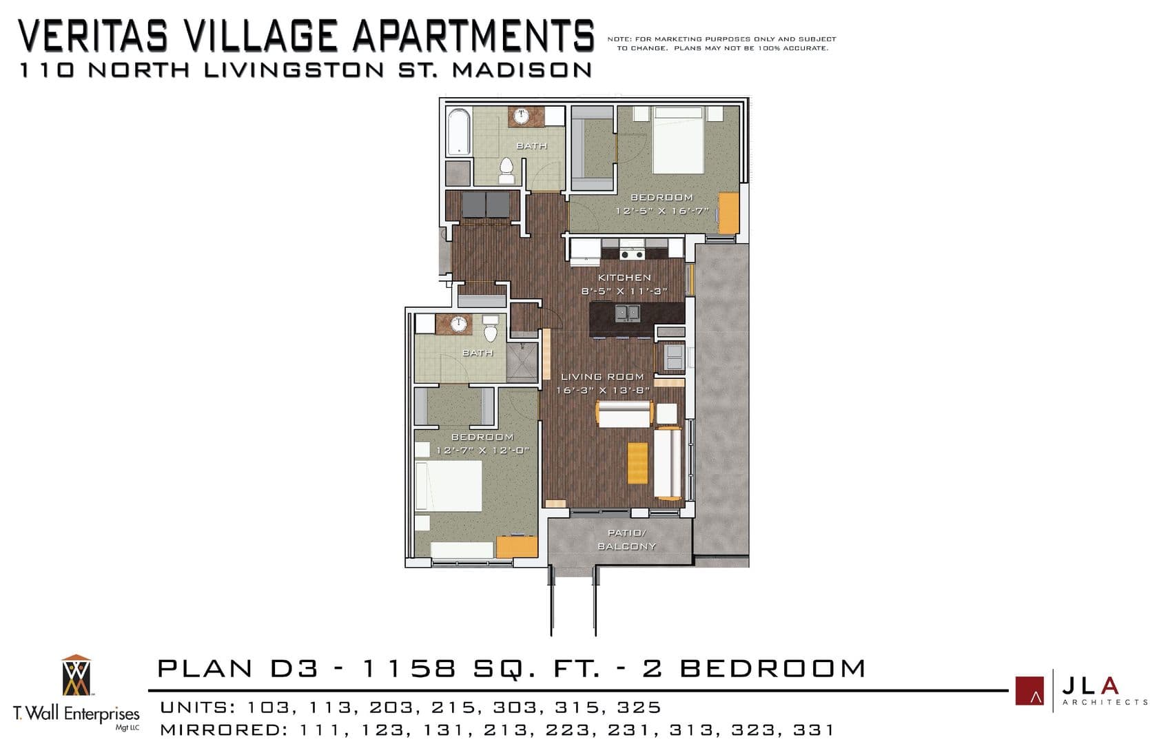 Madison Apartment: 110 N. Livingston St.