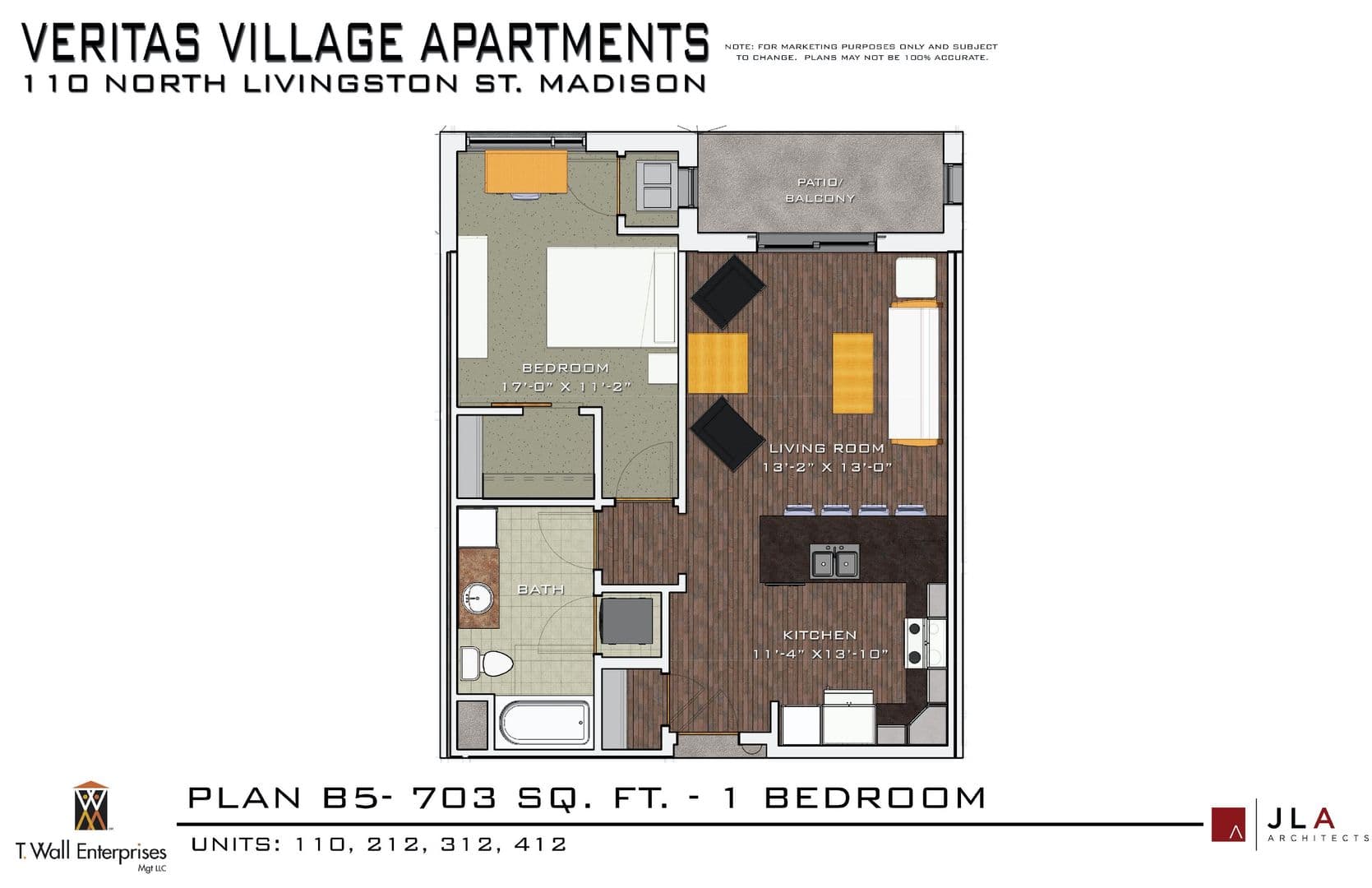 Madison Apartment: 110 N. Livingston St.
